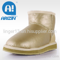 Lady fashion winter snow boots with twin-face sheepskin material