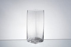 tall square clear glass vase