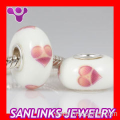 Painted Love Heart charm beads