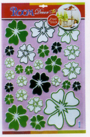 Flower Glitter Puffy Sticker-TOT010