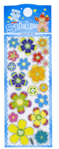 Pearlized cute flowers Puffy Sticker-AZ-003E