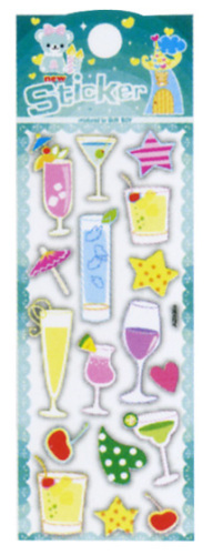 Pearlized glass Puffy Stickers-AZ004C