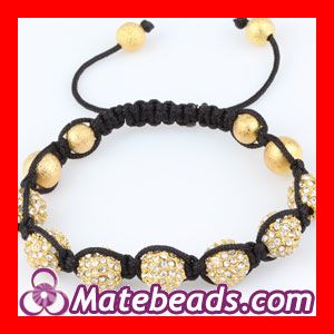 Fake Shamballa Bracelets with Gold Crystal Disco Bead wholesale |Fashion Trsor paris shamballa Bracelet