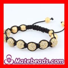 Fake Shamballa Bracelets with Gold Crystal Disco Bead wholesale |Fashion Trsor paris shamballa Bracelet