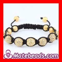 Fake Shamballa Bracelets with Gold Crystal Disco Bead wholesale |Fashion Trsor paris shamballa Bracelet