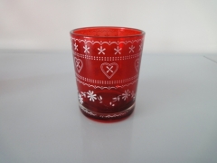red glass votive candle holder