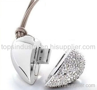 Heart Decoration Diamond USB Flash Memory Stick