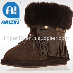 Lady short boots with fur material