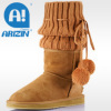 Winter lady boot with double-face sheepskin material