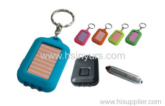 Solar keychain flashlight