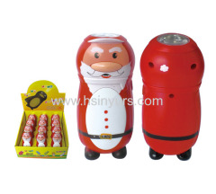 Santa hand pressing torch