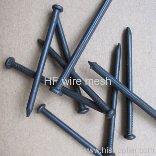 Smooth shank black concrete nails