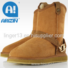 Winter fashion casual boots with sheepskin material