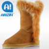 Lady fashion snow boots with fur material