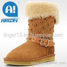 Women boot with double-face sheepskin material