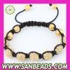 Fashion shamballa bracelets with gold crystal diso ball