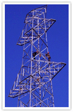 Transmission line angle steel tower