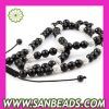 Diamond shambala necklace black onyx Crystal Ball Beads