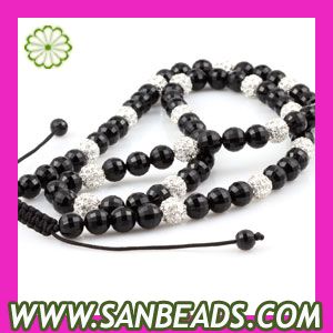 Diamond shambala bead necklace