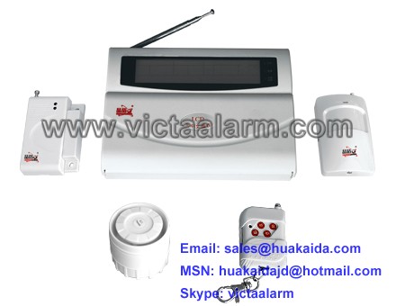 Auto-dial Wireless Burglar Alarm System, LCD Display