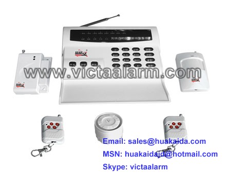 Auto-dial Wireless Burglar Alarm System, 8 Zones, LCD Display