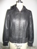 Ladies Leather Jacket with Hood