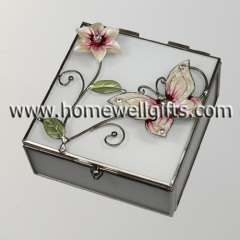 butterfly and leaf trinket box