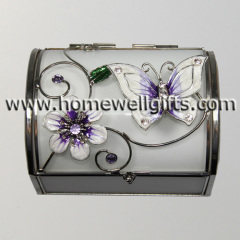 Butterfly Chest Style GlassTrinket Box