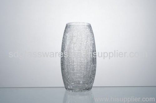 clear crackle glass vase