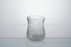 crackle glass garden vase