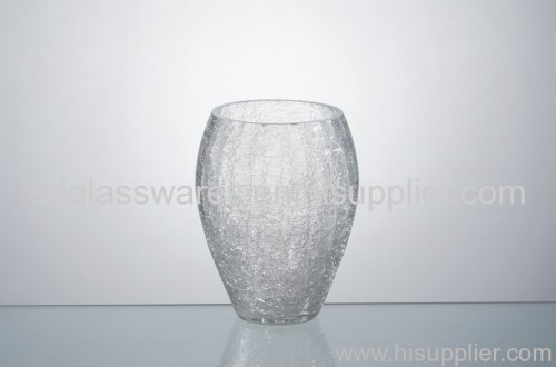 crackle glass vase