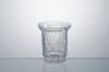 glass candle holder with wide opening