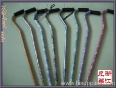 two sections sponge handle adjustable and floral walking stick