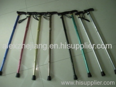 aluminum adjustable folding and floral walking stick with wooden handle