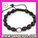 Faceted Black Crystal Beads Shamballa Bracelet