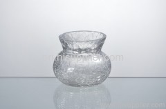 crackle glass flower jar