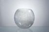 round crackle glass candle holder