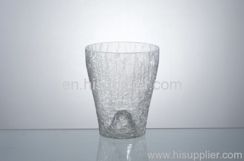 taperd crackle glass cande holder