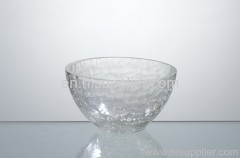 small clear crackle glass candle bowl