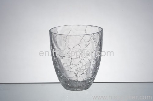 tall crackle glass candle bowl