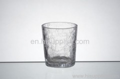 crackle glass candle holder