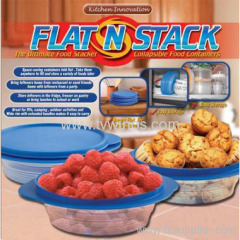 Flat N Stack Collapsible Food Containers