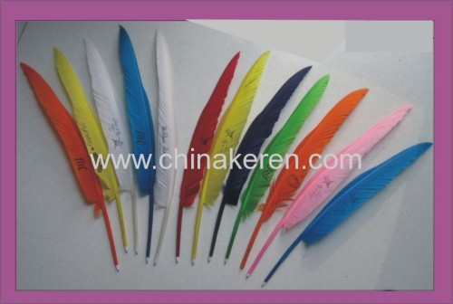 colorful promotional lovely novelty feather pen