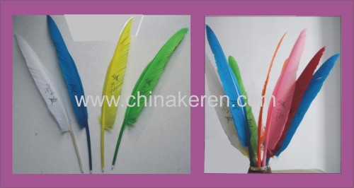 Beautiful colors health goose feather pen for advertising