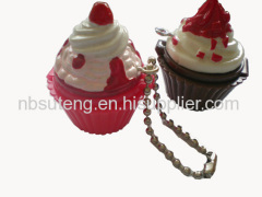 Added key chain cupcake lip gloss
