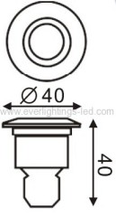 Dia.40mm 1x1W Led underground lights