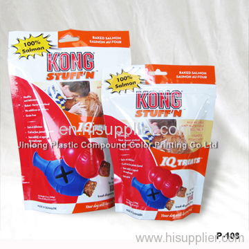 stand up dog food bag with tear notch