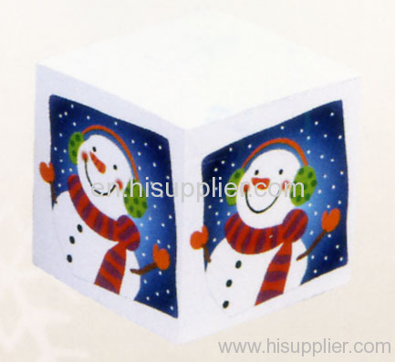 Cartoon Christmas memo paper box-snowman