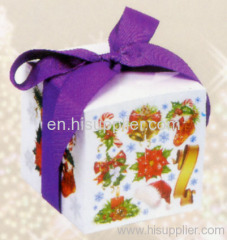 Christmas silk ribbon memo paper box