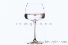 mouth blown clear wine glass